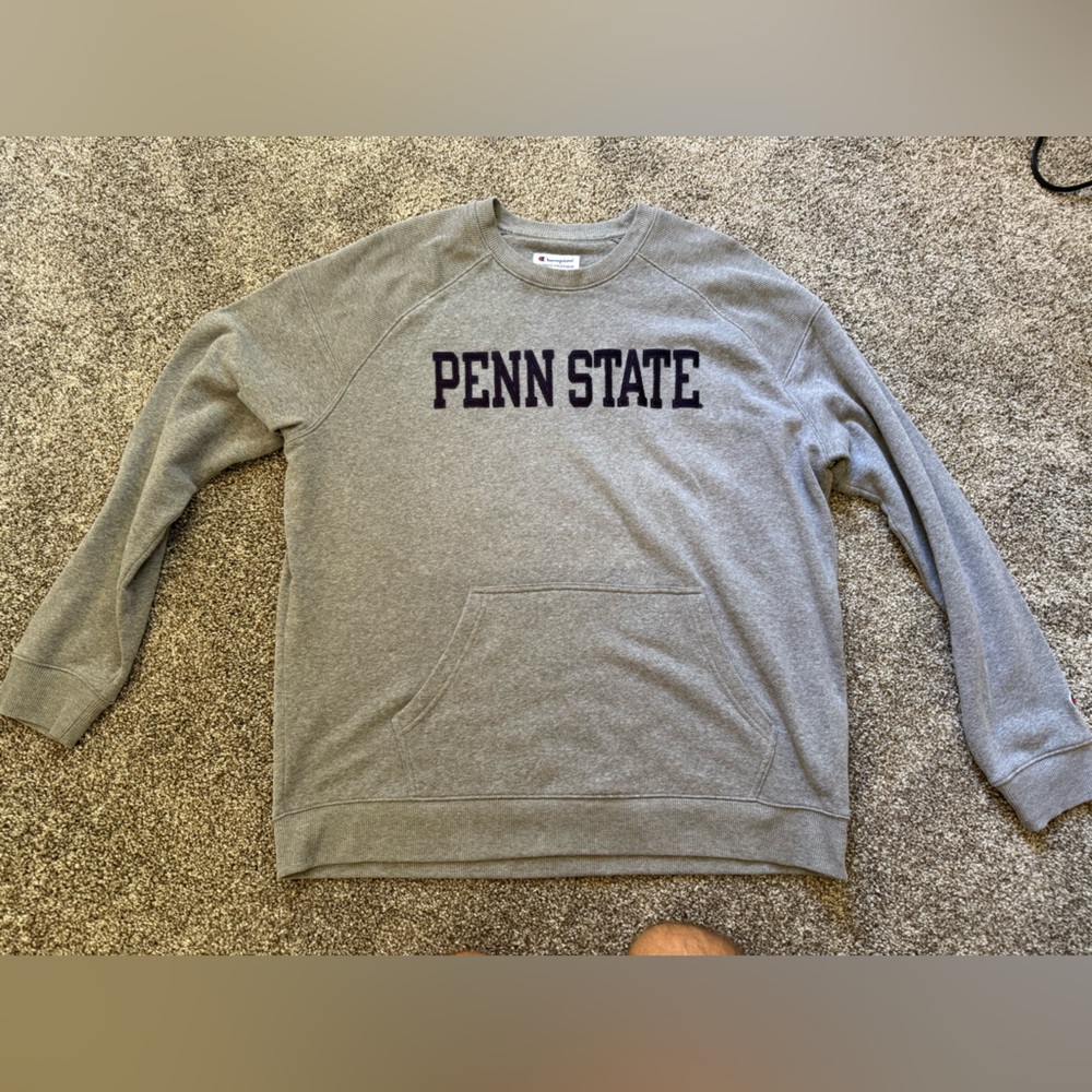 Champion PENN STATE Embroidered Sweatshirt Authentic Athleticwear 2XL Gray Crew
